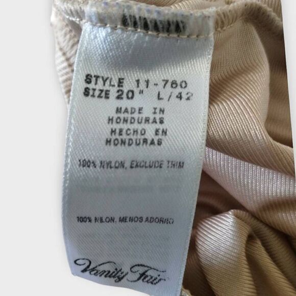 Vtg Vanity Fair Womens Half Slip Sz Large Champagne Beige Nylon Pull On - Picture 8 of 10